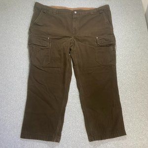 Duluth Trading Pants Mens 48x30 Brown Cargo Canvas Workwear Trim Fit (48x28)